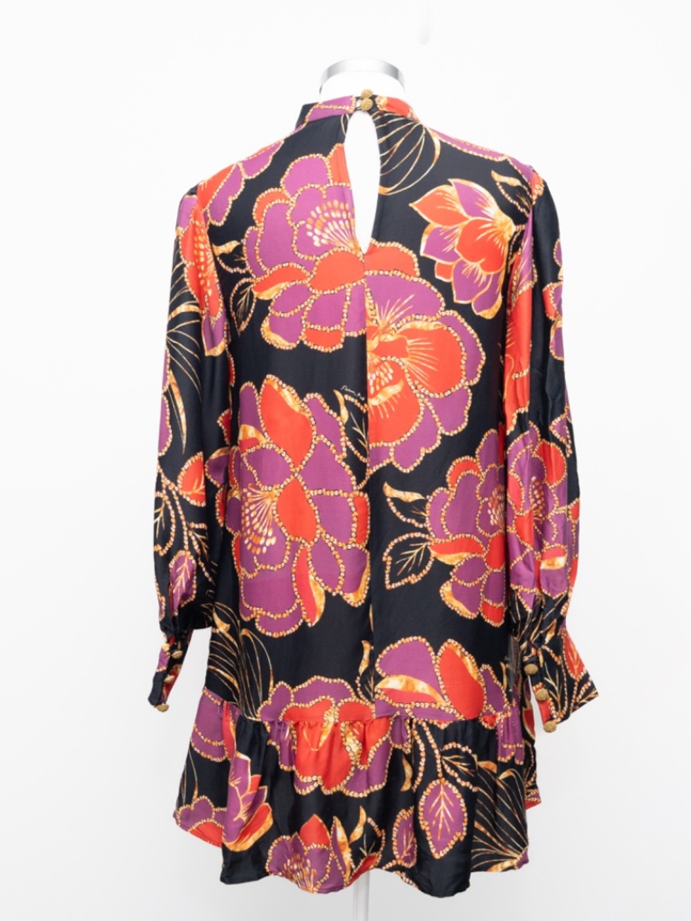 FARM Rio - Ruffled Floral-Print Crepe De Chine Mini Dress - Picture 7 of 11